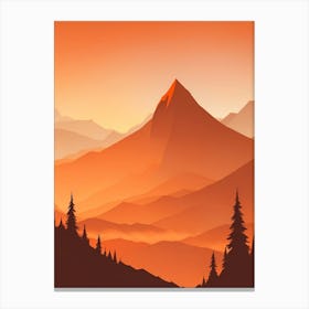 Misty Mountains Vertical Background In Orange Tone 30 Canvas Print