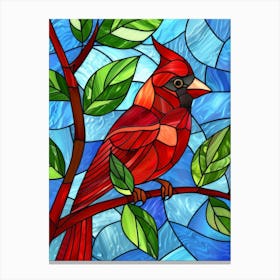 Cardinal Stained Glass 1 Canvas Print