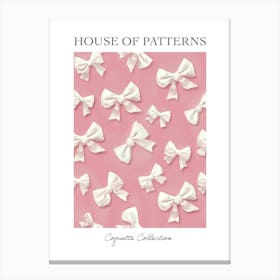 Pastel Pink Bows 2 Pattern Poster Canvas Print