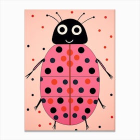 Pink Polka Dot Ladybug 2 Canvas Print