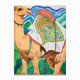 Maximalist Animal Painting Camel Canvas Print