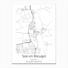 Son En Breugel,Netherlands Minimalist Map Canvas Print