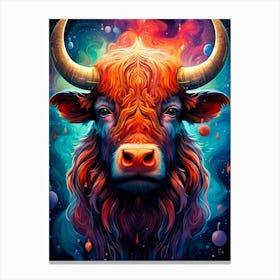 Psychedelic Bull Canvas Print