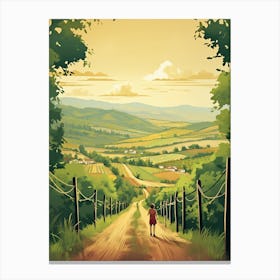 Camino De Santiago Spain 2 Vintage Travel Illustration Canvas Print