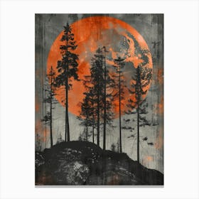 Full Moon Over Trees Canvas Print