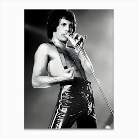 Freddie Mercury Of Queen Performing Live On Stage Canvas Print