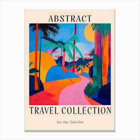 Abstract Travel Collection Poster San Jos Costa Rica 3 Canvas Print