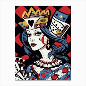 Alice In Wonderland The Queen Of Hearts In The Style Of Roy Lichtenstein 2 Canvas Print