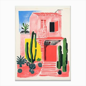 A House In Mallorca, Abstract Risograph Style 3 Canvas Print