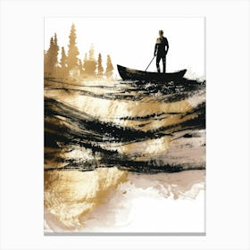 Man In A Canoe 1 Canvas Print