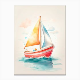 Watercolor Sailboat 1 Canvas Print