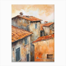 Tuscany Rooftops Morning Skyline 1 Canvas Print