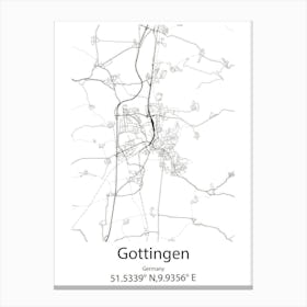 Gottingen,Germany Minimalist Map Canvas Print