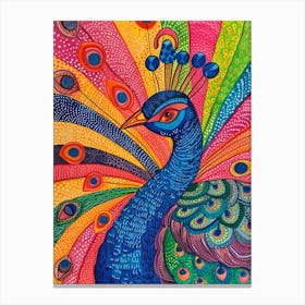 Peacock Maxmimalism Pattern Canvas Print