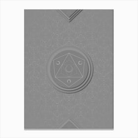 Geometric Glyph Sigil with Hex Array Pattern in Gray n.0148 Canvas Print