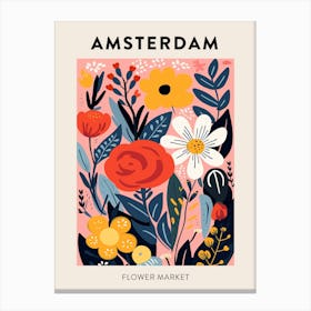 Flower Market Poster Amsterdam Netherlands 2 Canvas Print
