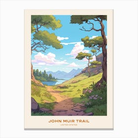 John Muir Trail Usa 1 Hike Poster Canvas Print