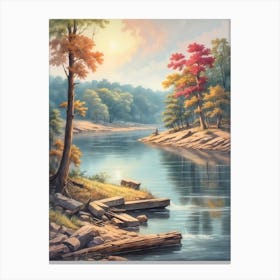 'Riverside' 6 Canvas Print