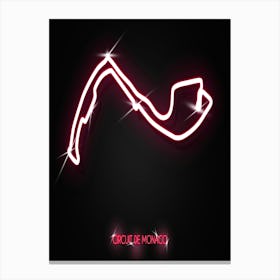 Circuit De Monaco Monaco F1 Track neon Canvas Print