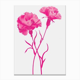 Hot Pink Carnations 4 Canvas Print