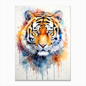 Tiger Art In Watercolor Painting Style 2 Canvas Print