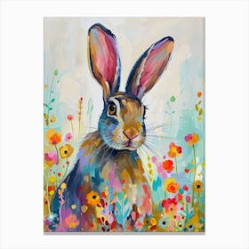 Blanc De Hotot Rabbit Painting 1 Canvas Print