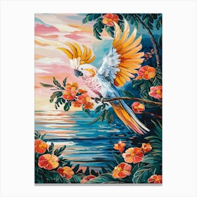 Sunset Cockatoo Painting Canvas Print