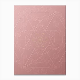 Geometric Gold Glyph on Circle Array in Pink Embossed Paper n.0217 Canvas Print