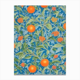 Orange Vintage Botanical Fruit Canvas Print