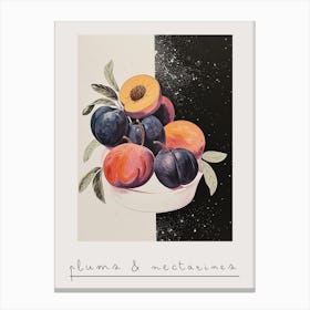Art Deco Plums & Nectarines Poster Canvas Print
