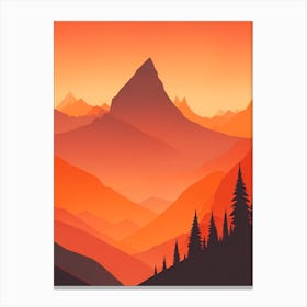 Misty Mountains Vertical Composition In Orange Tone 84 Canvas Print