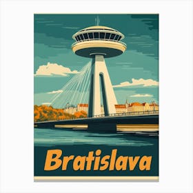 Aihrgdesign A Retro Travel Poster For Bratislava 1 Stampe su tela