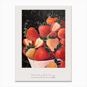 Strawberry Explosion Art Deco Poster Canvas Print