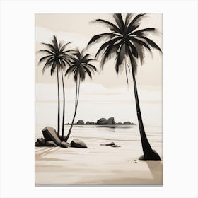 Palm Trees On The Beach 1 Canvas Print