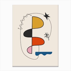 Mirò Inspired Abstract Eclectic Art 2 Canvas Print
