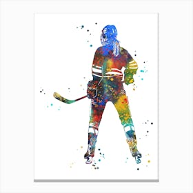 Hockey Player Girl Canvas Print