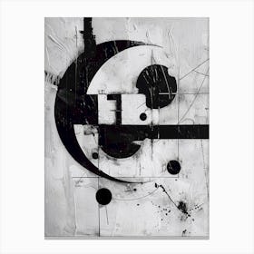 Abstract Painting black and white Canvas Print