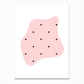 Pink Shape with Polka Dots Canvas Print