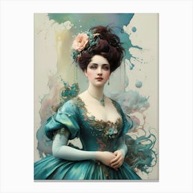 Harmony of Eras: A Victorian Lady Canvas Print