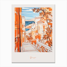 Gozo Malta Orange Drawing Poster Canvas Print