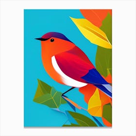 European Robin Pop Matisse Bird Canvas Print