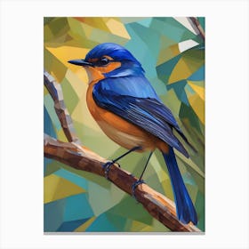 Blue Flycatcher Abstract Canvas Print