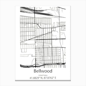 Bellwood,United States Minimalist Map Toile