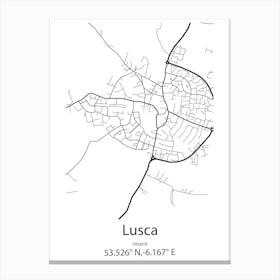 Lusca,Ireland Minimalist Map Canvas Print