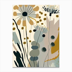 Thimbleweed Wildflower Modern Muted Colours 1 Canvas Print