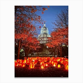 A Visual Representation Of An Autumn Themed Generative Light Decoration Celebrating Thanksgiving I (1) Canvas Print