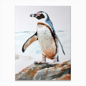 Humboldt Penguin Saunders Island Watercolour Painting 1 Canvas Print