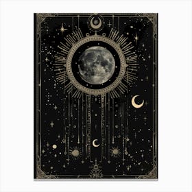 Moon And Stars 4 Canvas Print