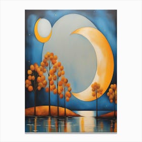 Moon And Trees Canvas Print