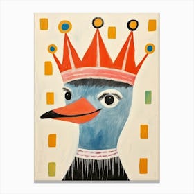 Little Ostrich Wearing A Crown Canvas Print